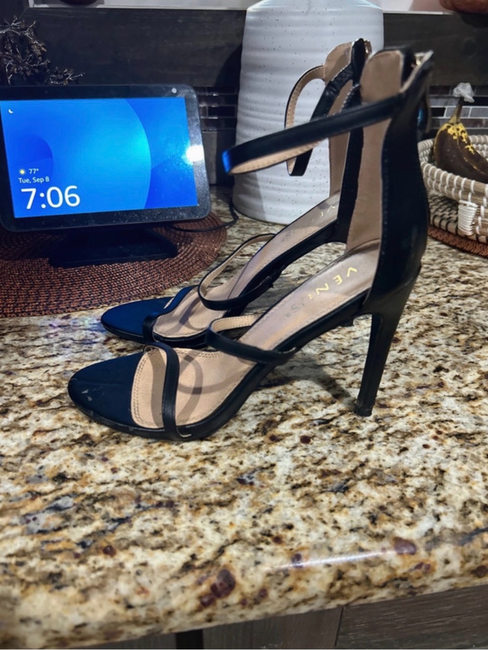 VENUS Black Strappy High Heel Sandals - Picture 4 of 6